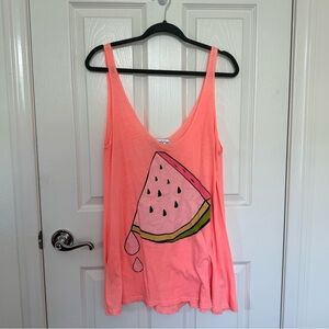 Wildfox Couture Orange Watermelon Tank Dress/Cover Up Size S